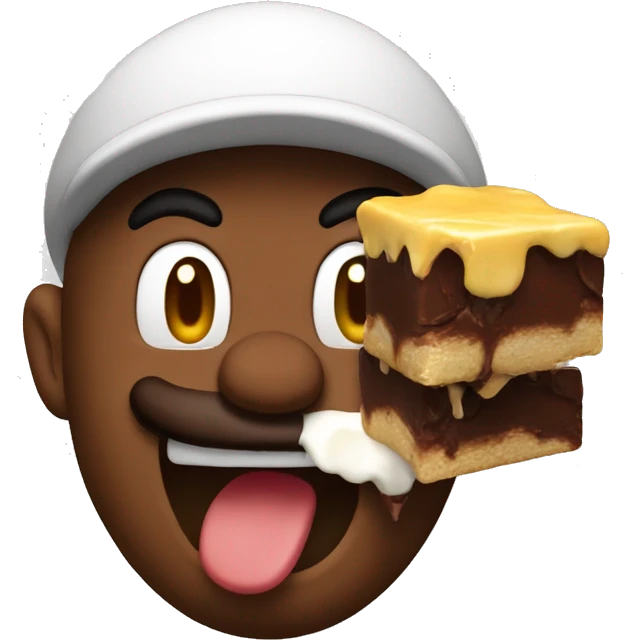 Mario eating melted chocolate emoji