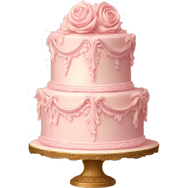 vintage rococo pale pink cake emoji