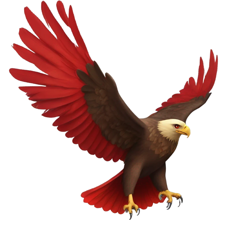 Golden eagle eating a red cardinal emoji