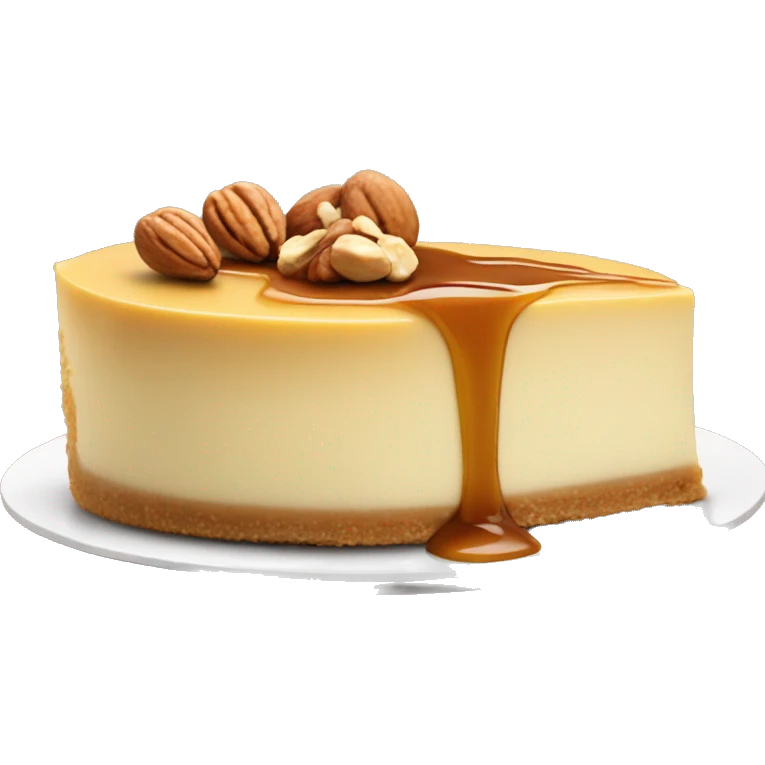 Peace of Cheesecake with nuts and caramel  emoji