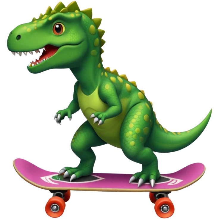 Dinosaur on a skateboard emoji
