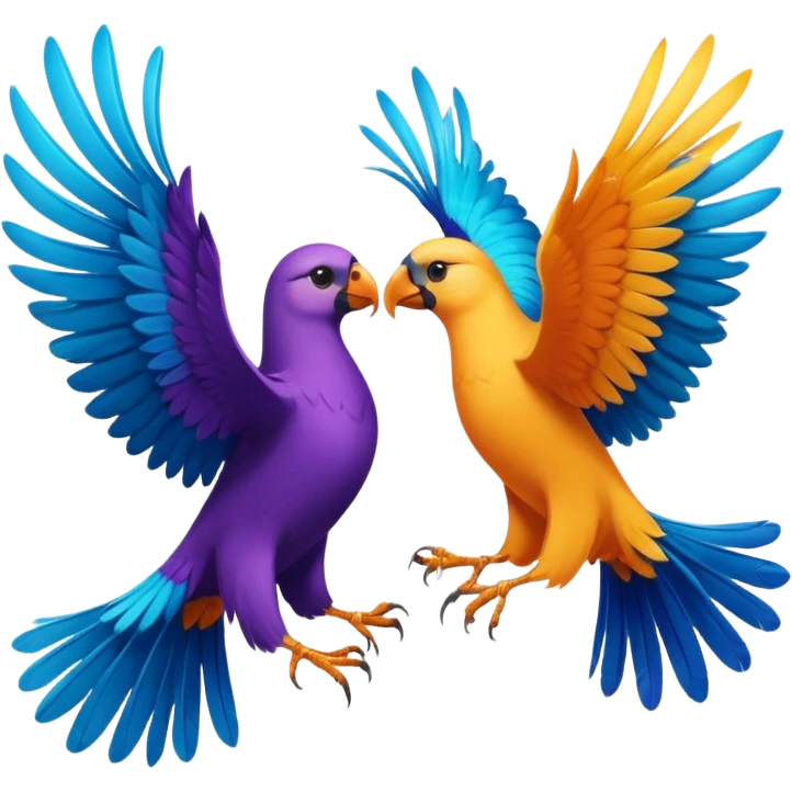 fight between two different birds  emoji