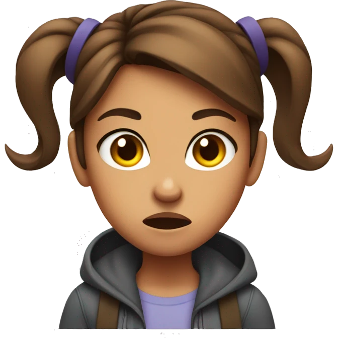 Angry girl brown hair with Disney ears  emoji