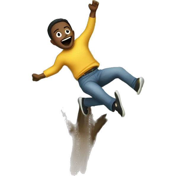 Man jumping off tree emoji