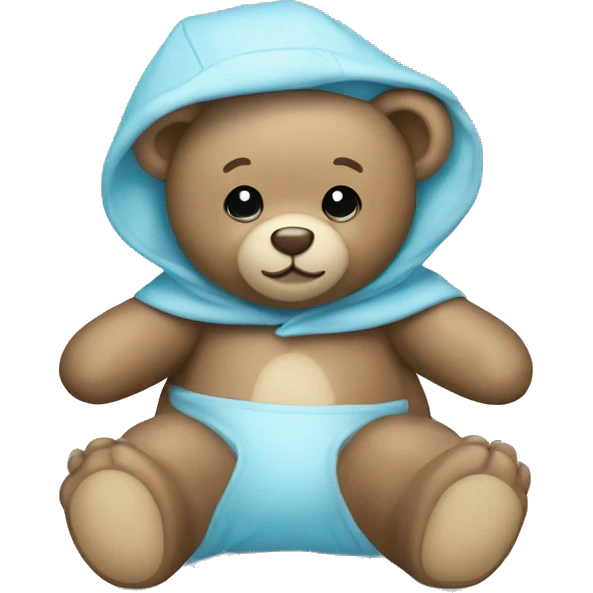 A cute Teddy bear with the Color baby blue  emoji