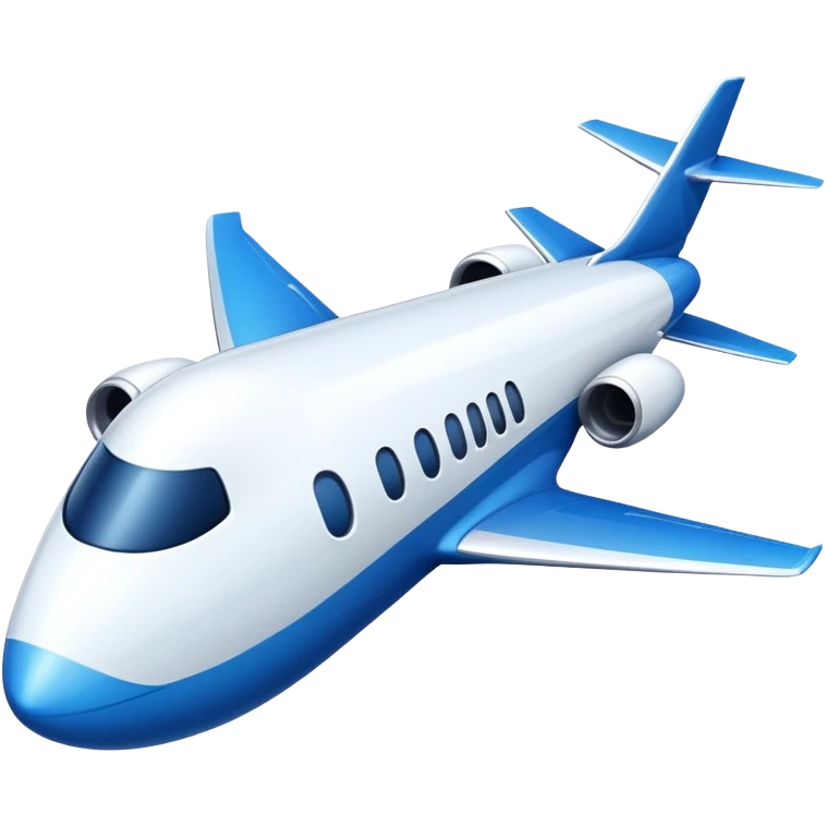 Jet private Color blue and white  emoji