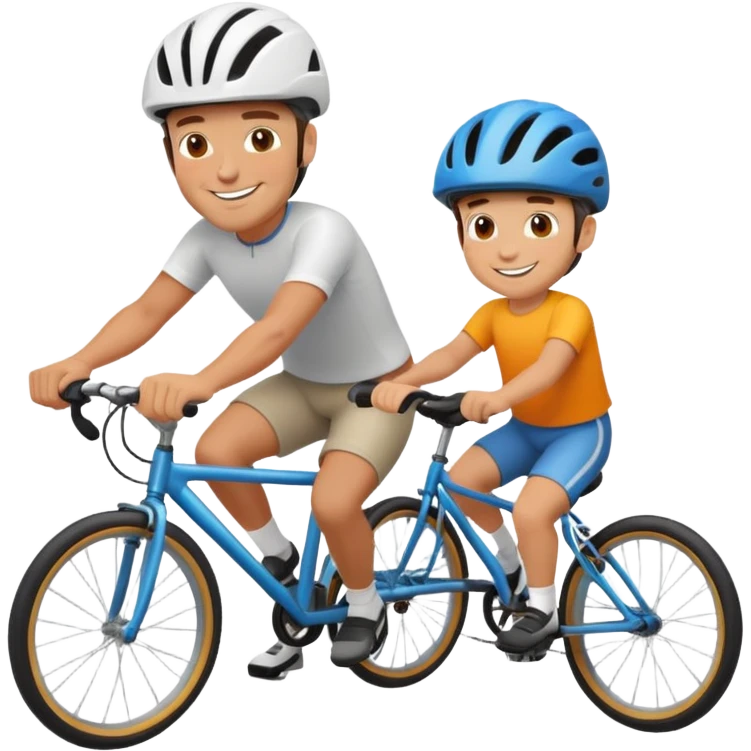 father and son cycling emoji