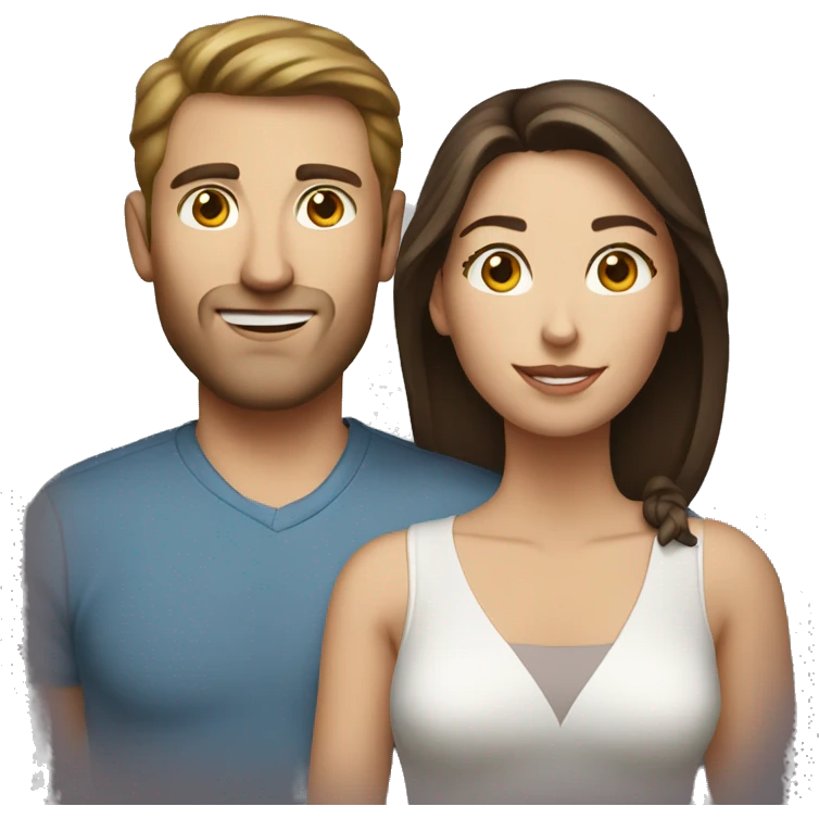 caucasian couple brunette emoji