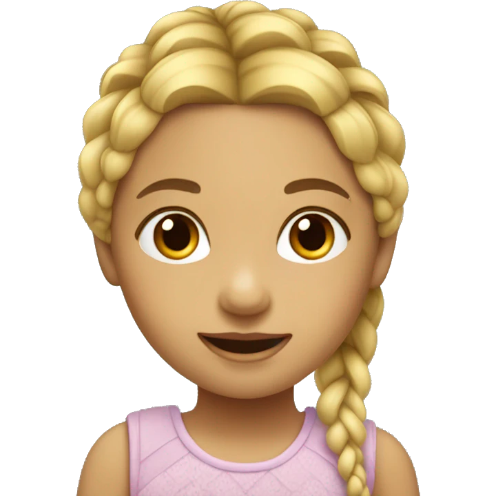 niña con trenzas rubia emoji
