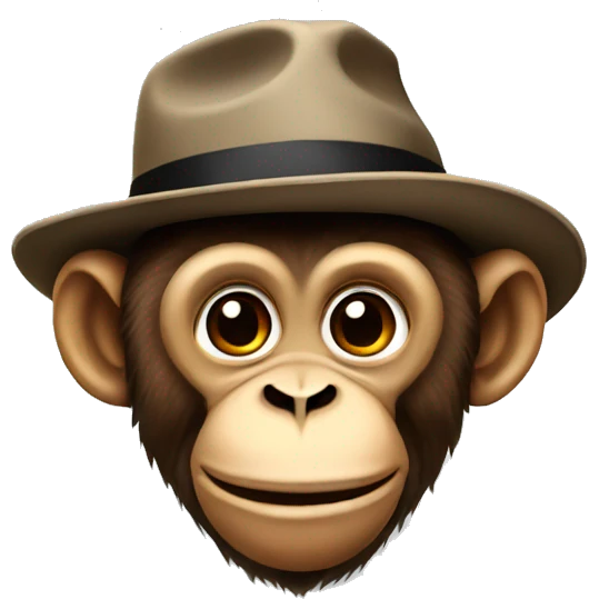 monkey with a fedora emoji