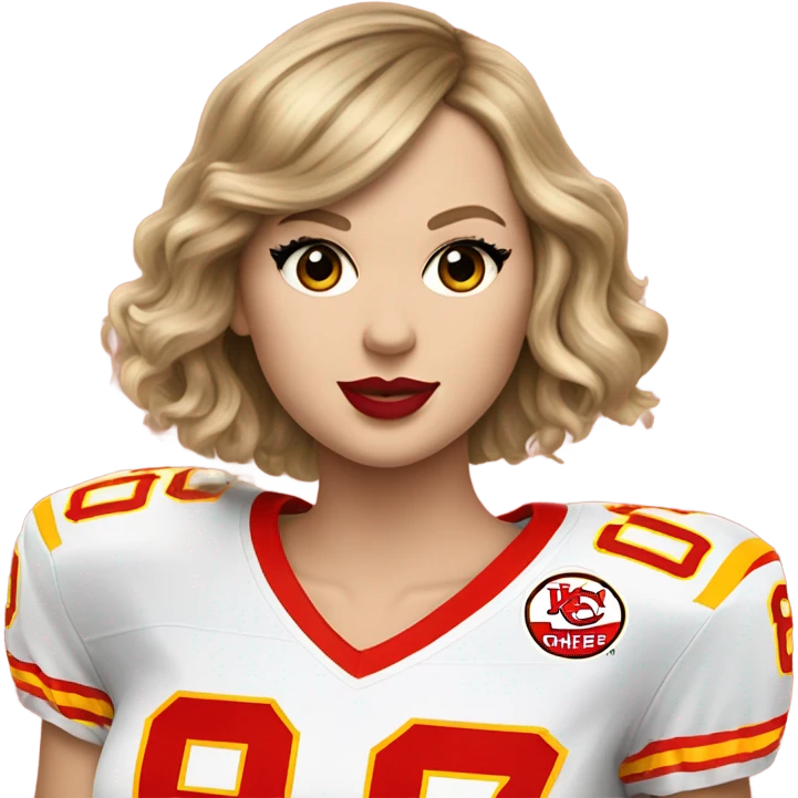 Taylor swift wearing number 87 chiefs jersey emoji
