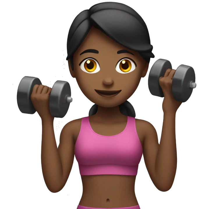 Girl lifting dumbbells  emoji
