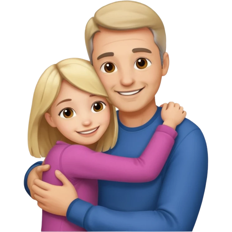 Dad and daughter Hugging emoji