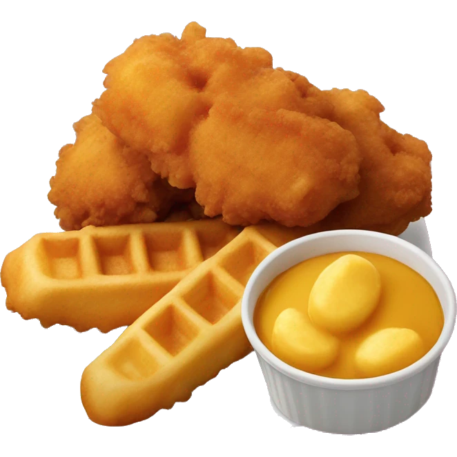 Fried chicken nuggets and waffle fries emoji