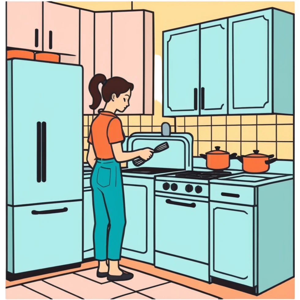 Mom slaving in the kitchen  emoji
