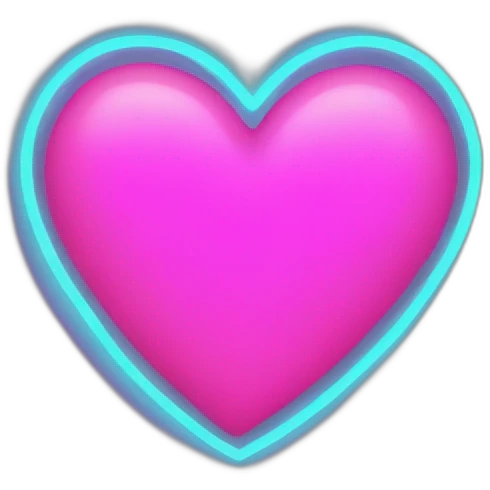 Neon light heart emoji