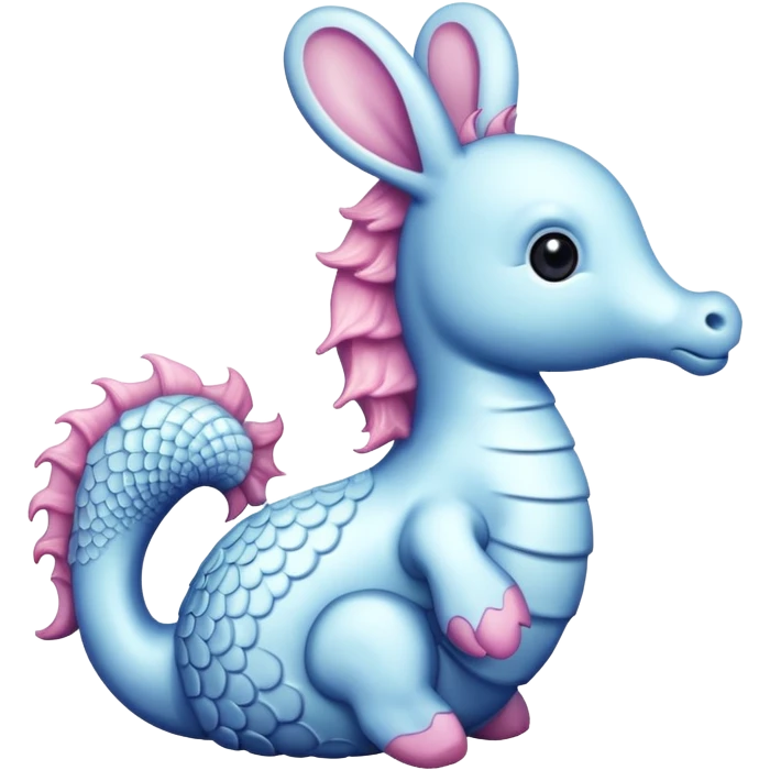 Create sea horse with bottom of body as rabbit emoji