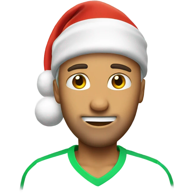 Tennis player wearing Santa hat Caucasian emoji