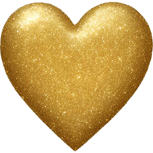 Gold glitter heart emoji