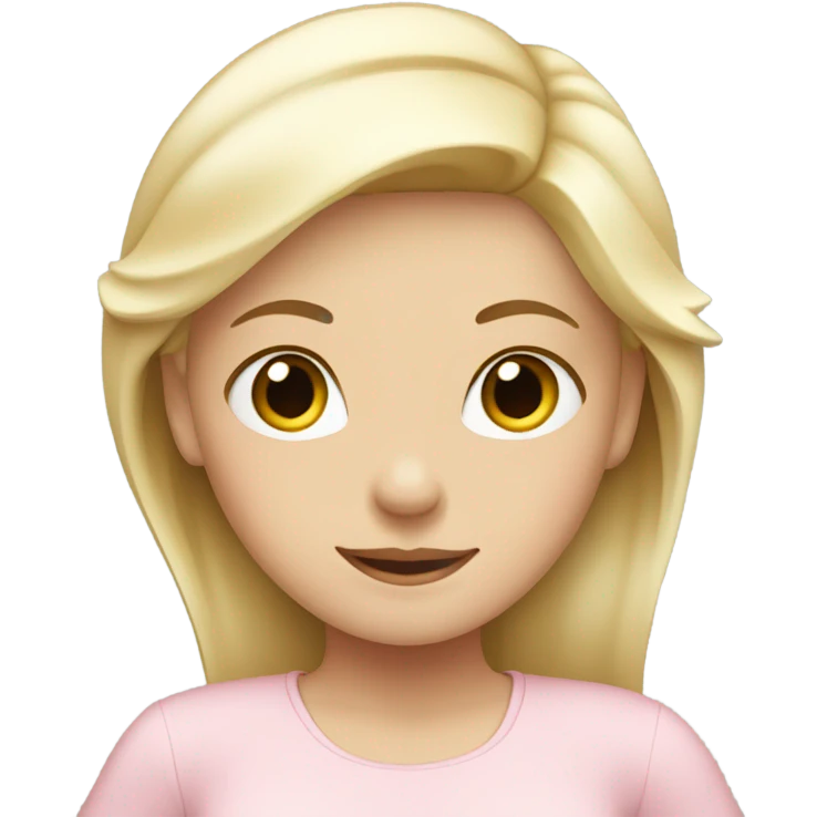 White blonde girl light pink clothes stretching  emoji