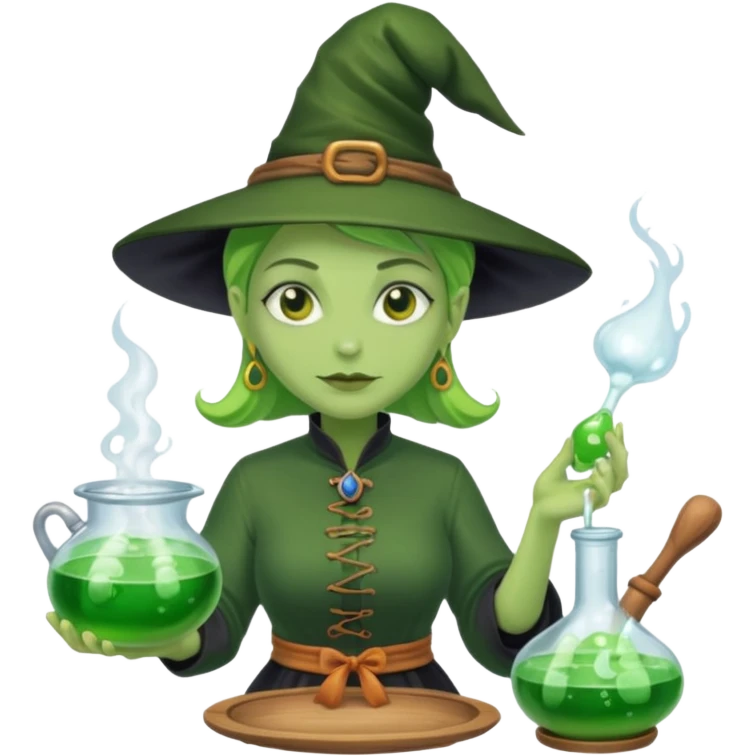green witch cooking potion emoji
