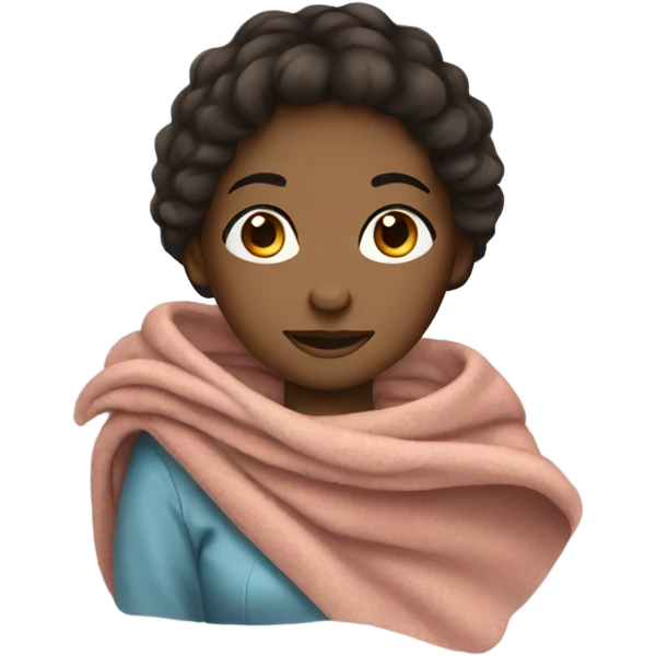 brunette girl with blanket emoji