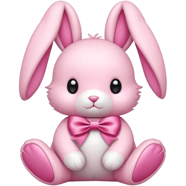 pink soft plush bunny with bow emoji