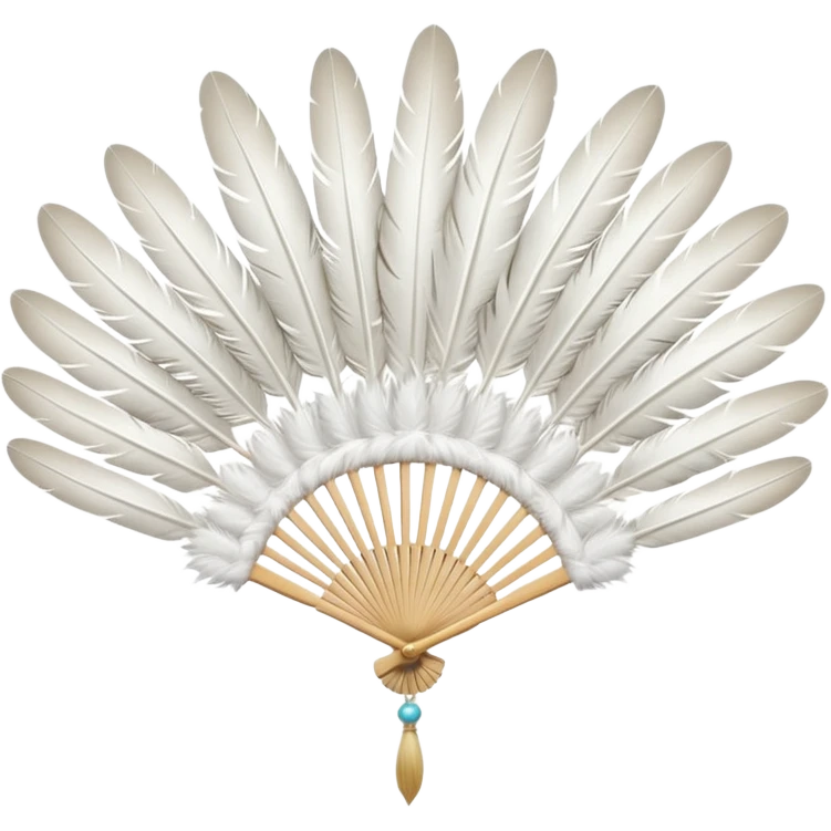 A dovetail consisting of white feathers that spread out in a fan shape. Without the dove. emoji
