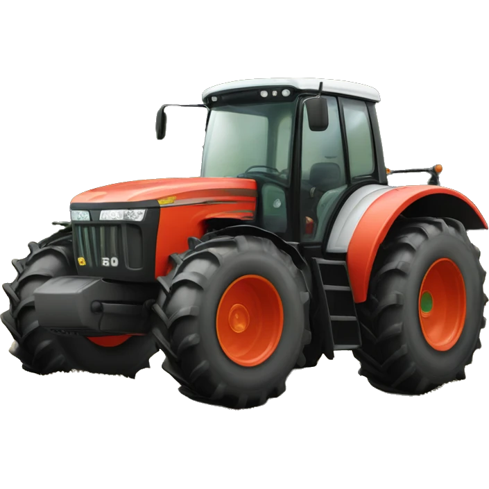 A tractor with #CC5500 for the body, #41424C for the wheels and details, and #FFFDD0 for highlights or the headlight glow. emoji