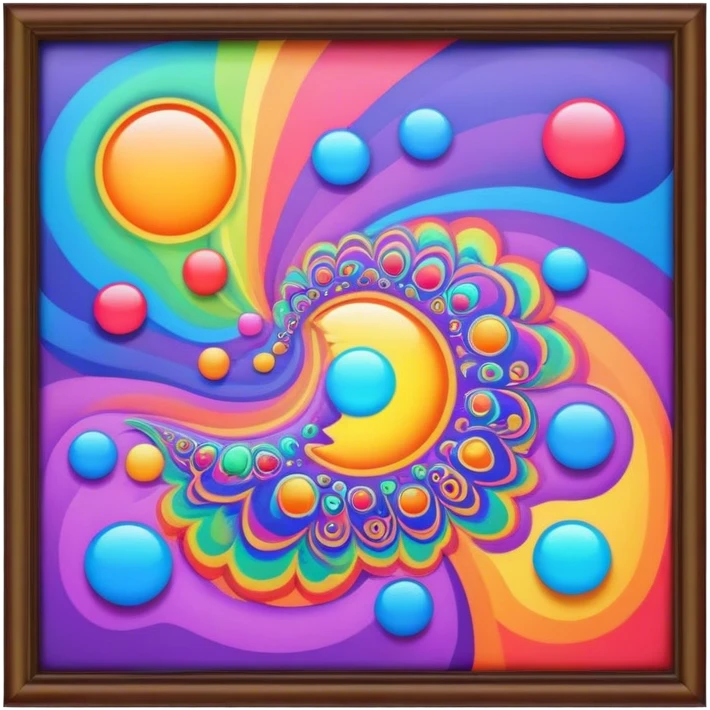 Psychedelic colored photo frame emoji