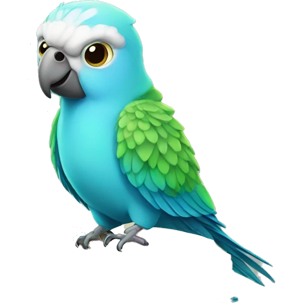 parakeet with giant book emoji
