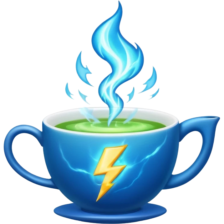 Energy tea, lightning emoji