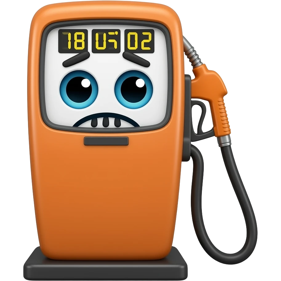 unhappy gasoline pump emoji