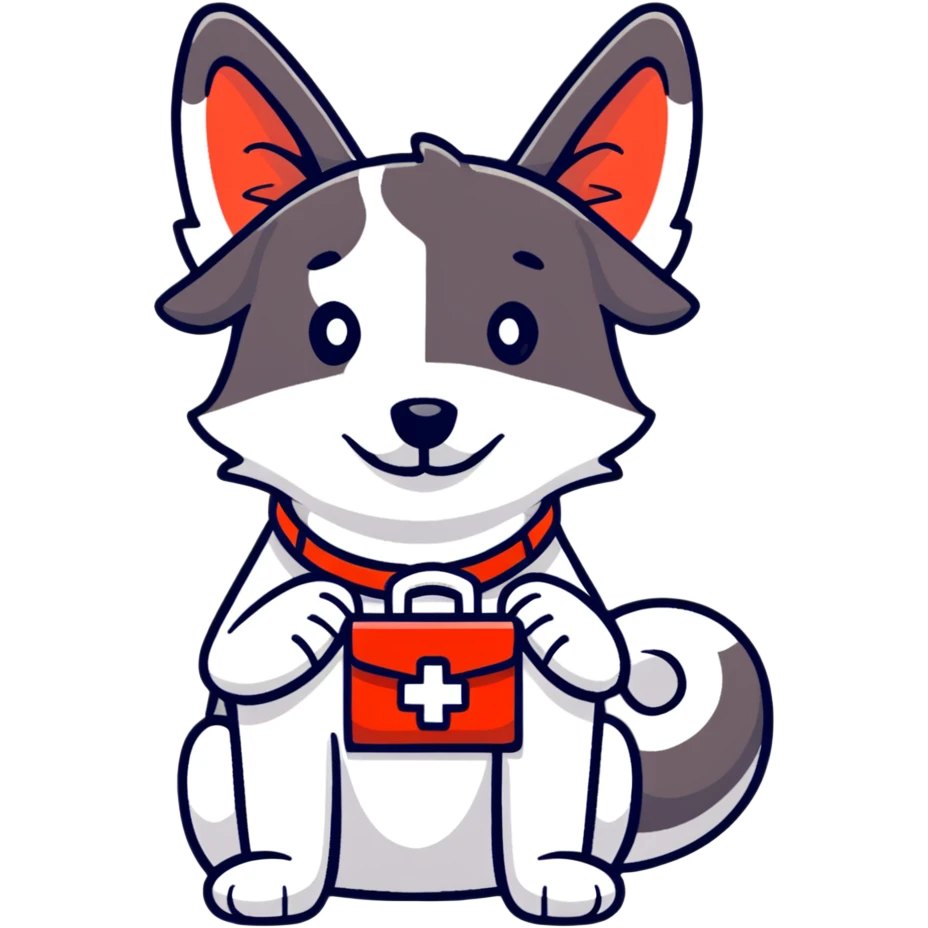 rescue dog with first aid kit emoji