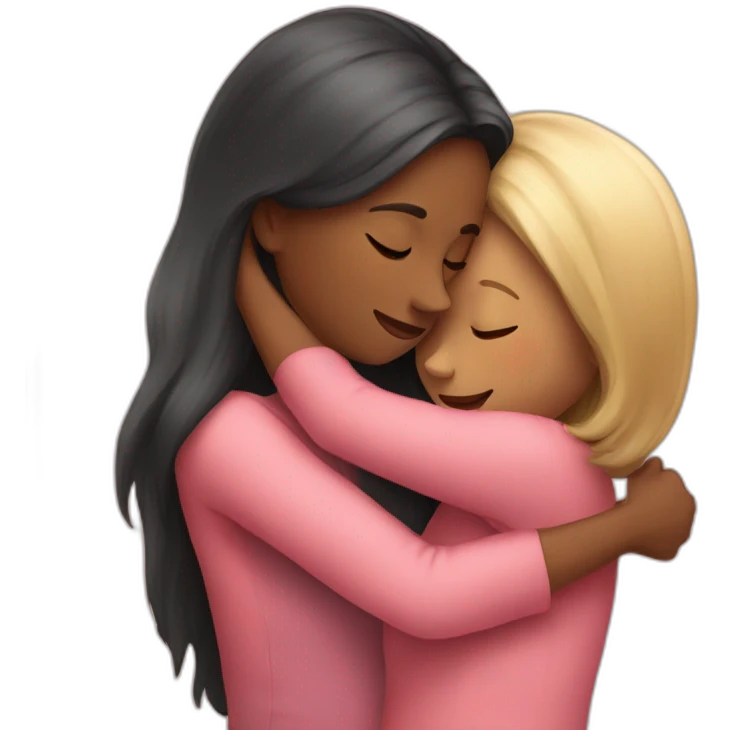 The woman hugs the girl emoji