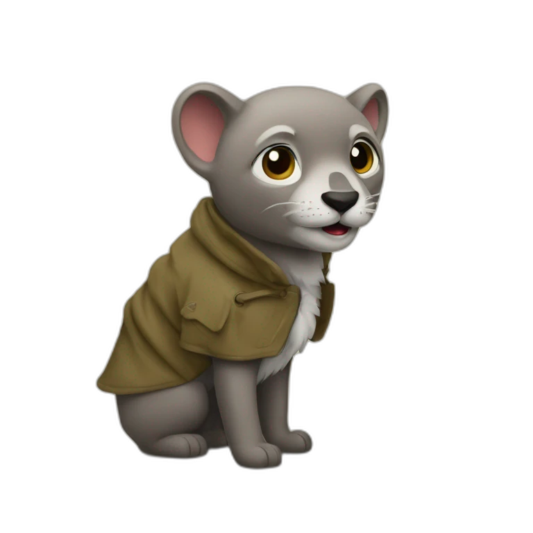 L'animal qui s'appelle le paresseux qui est habillé avec un manteau emoji
