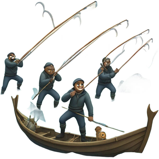 Narwhal fishing emoji