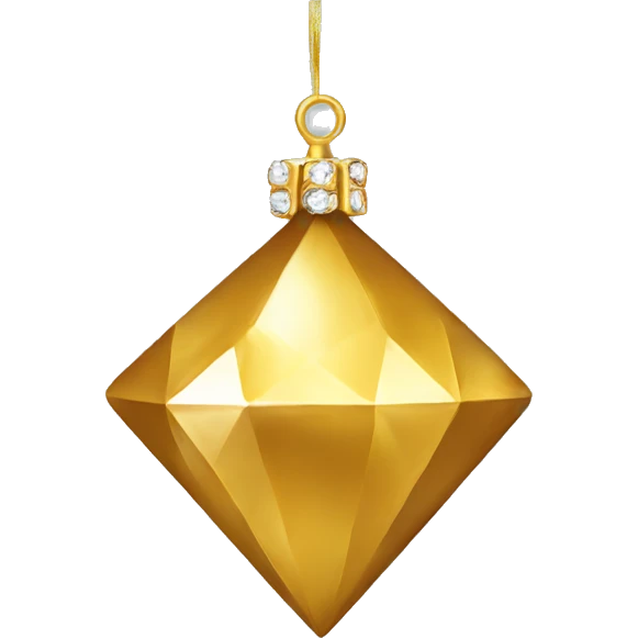 Gold diamond shaped Christmas ornament  emoji