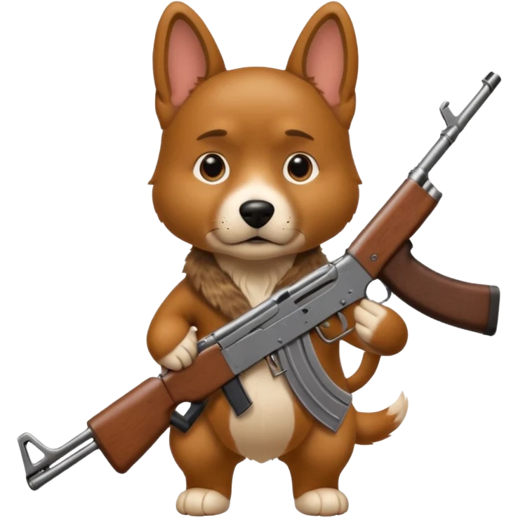 Dog with ak-47 emoji