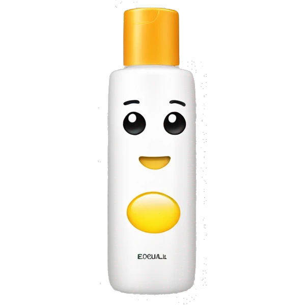 liquid facial exfoliating bottle with label emoji