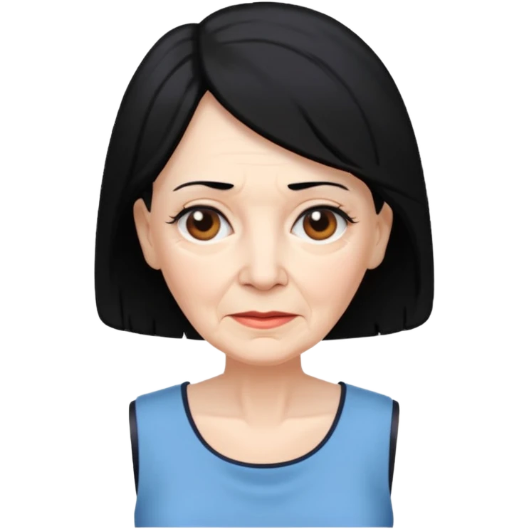 Old Women In Sleeveless, black hair. emoji
