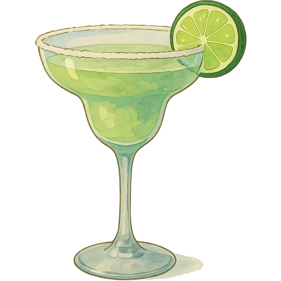 a margarita cocktail glass, ghibli style emoji