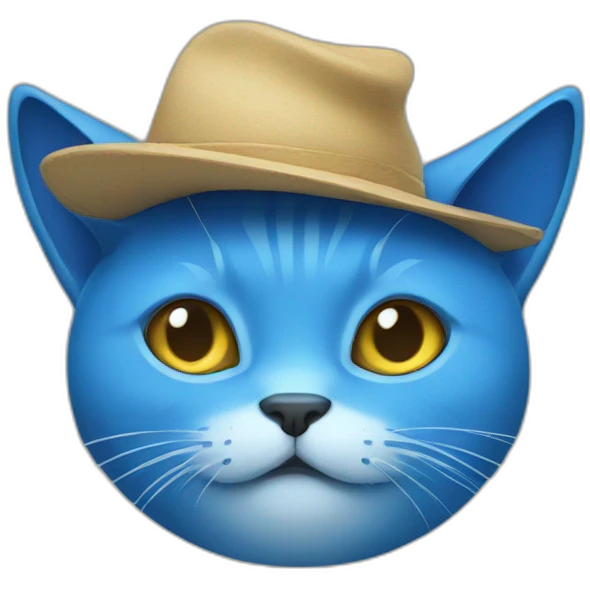 Blue cat hat emoji