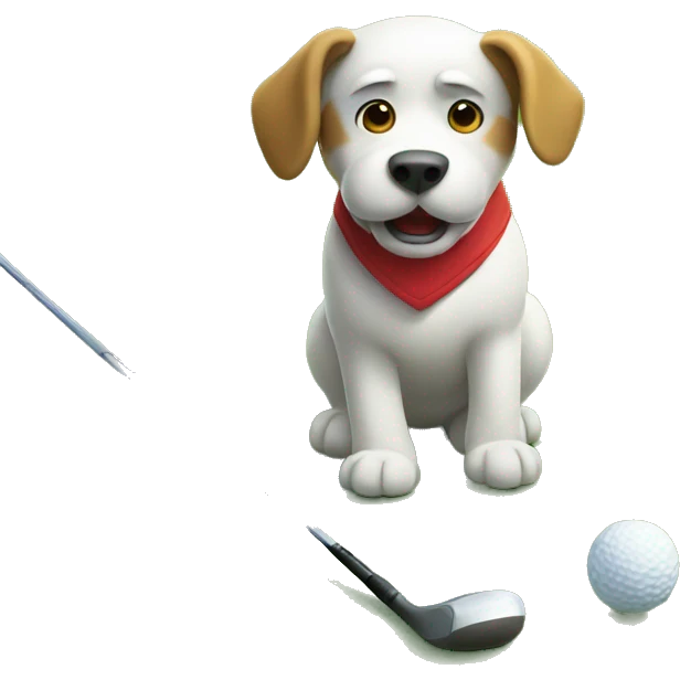 Dog golfing emoji