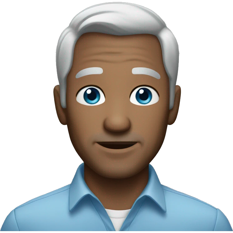 50 years with blue eyes and  gray hair man no mustache emoji