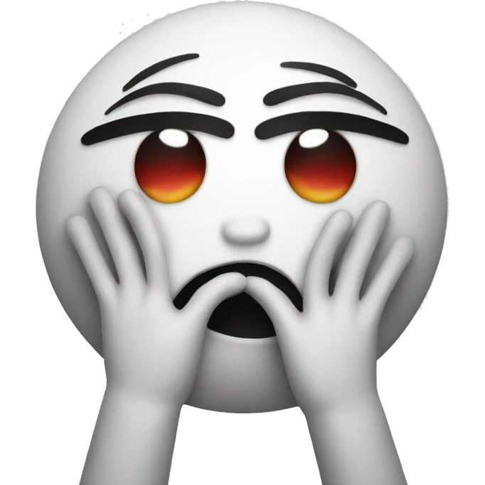 sad face with heart hands  emoji