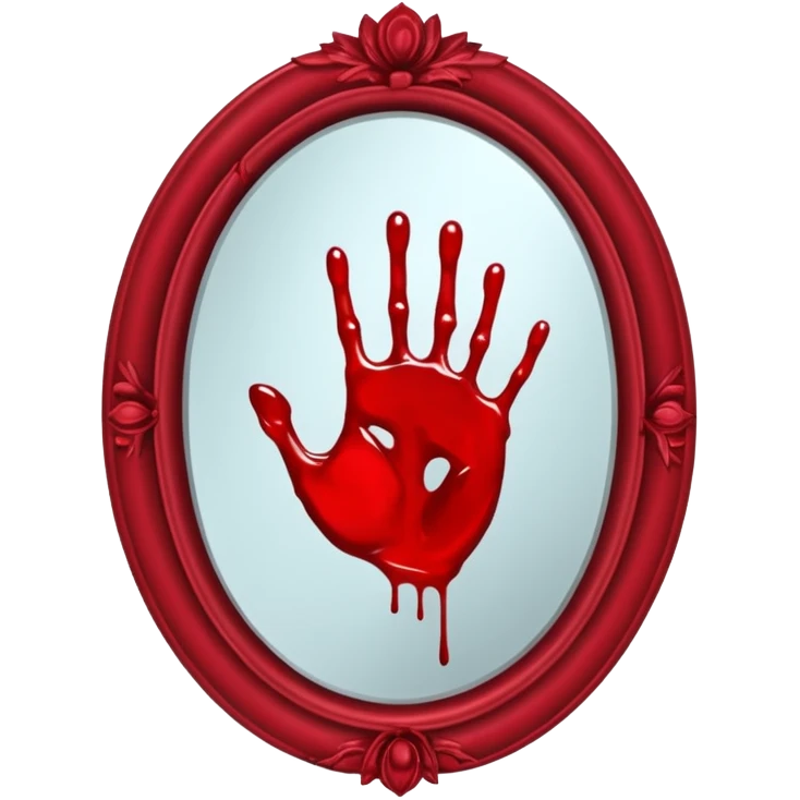 bathroom mirror blood handprint  emoji