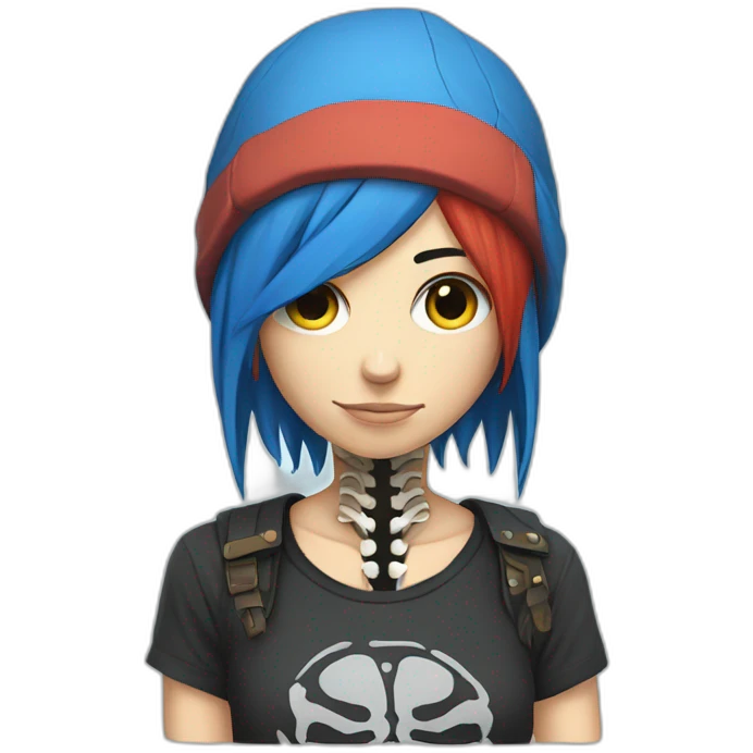 Chloe price wear skeleton on T-shirt emoji