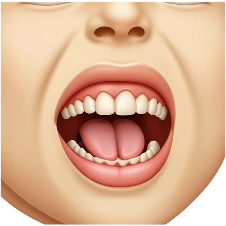 person with tongue touching top of teeth emoji