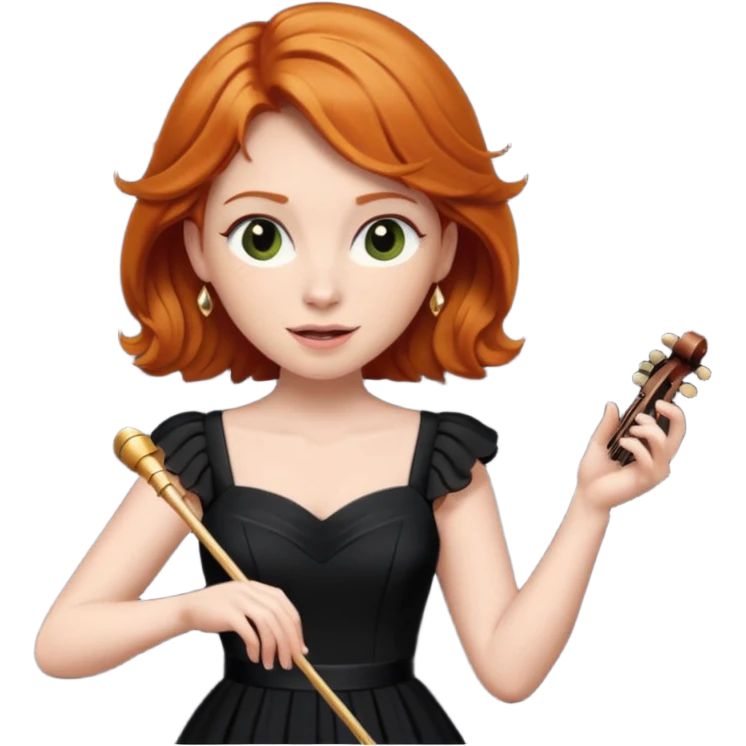 Ginger haired female conducting music emoji